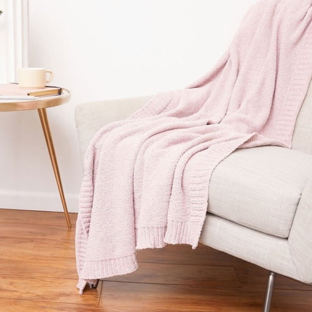 NWT Summer & Rose Super Soft & Cozy Chenille Throw Blanket   50x60"